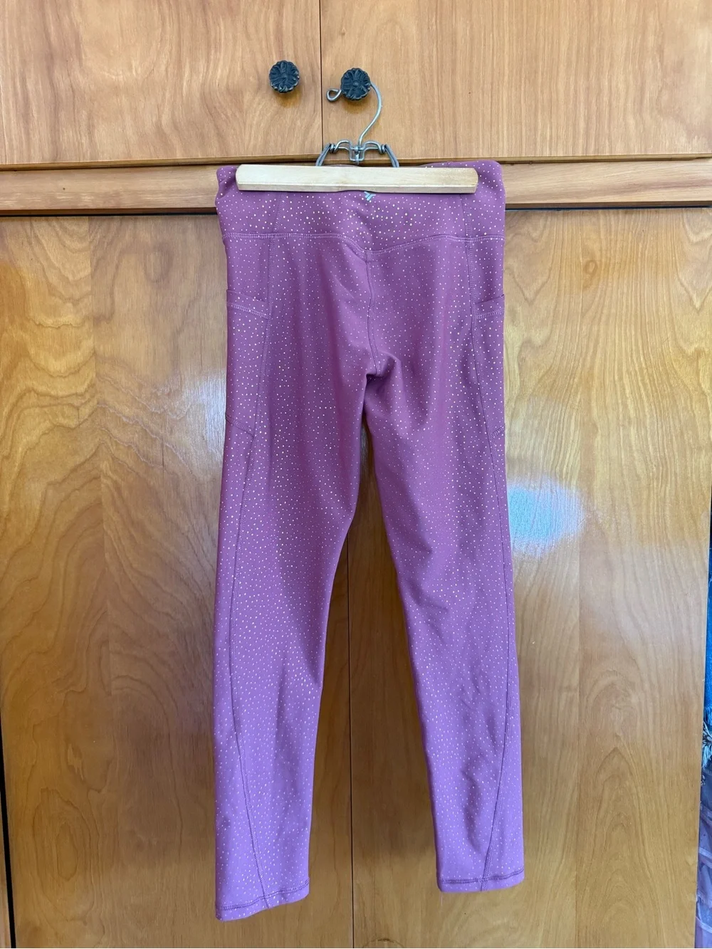 Kids Stretchy mauve Leggings with Sparkle